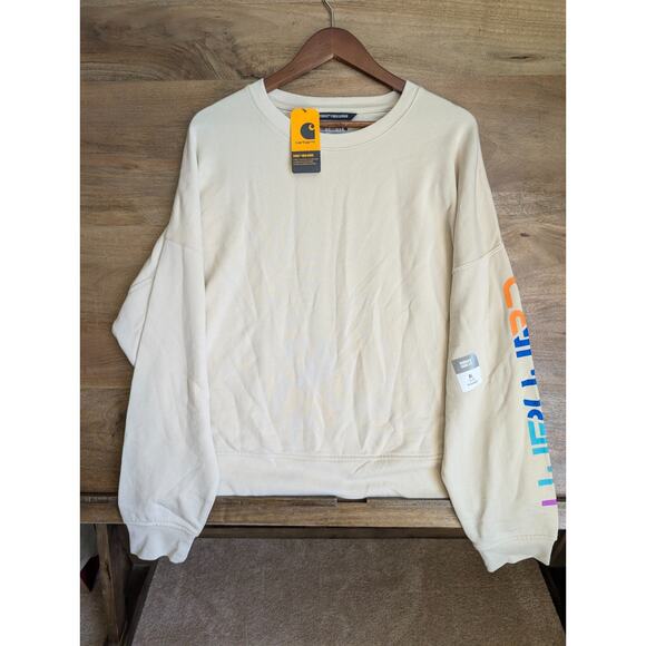 Carhartt Sweatshirt Womens XL Oatmeal Tencel Fiber Series Midweight 106890 NWT - Picture 1 of 4